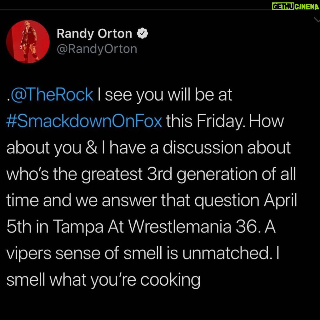 Randy Orton Instagram - Hey @therock