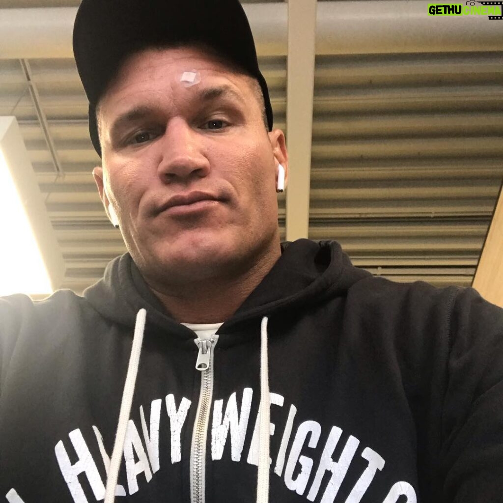 Randy Orton Instagram - At airport sporting a @rootsoffight #miketyson hoodie and a bandaid on my forehead from the hot wheels car that was beamed at me this morning. #terribletwos #hardway #dadlife #babyRKOvideocomingsoon St. Louis Lambert International Airport