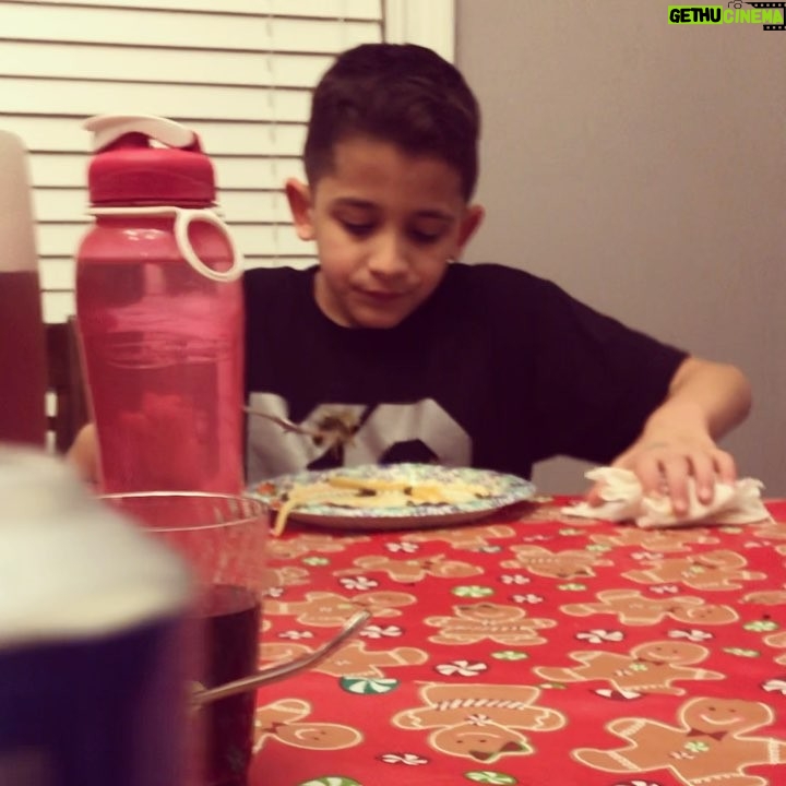 Randy Orton Instagram - Anthony as he struggles to get down the only bite of spinach on his plate. #parentingwoes #dinnertimestruggle #happenseverynight