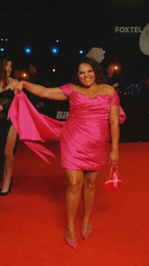 Rarriwuy Hick Instagram - What a fabulous night! 💕✨

Dress made by the incredibly talented @daniellearmont 

Stylist: @donnygalella 

Clutch: @katherineland.au 
Jewels: @narvi.jewellery 
Heels: @stevemaddenau 
Hair and makeup by: @melissagigliottihairnmup 
Cut & colour by @hairbotanist 

#aactas #aactaawards @foxtel