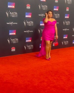 Rarriwuy Hick Instagram - THIQUE 

So grateful for the team who comes together to help you with your red carpet look.
@bunyaproductions who organised me teaming up with @donnygalella and @daniellearmont 

Grateful for you all ✨ 

Maria 💕✨

Wears @daniellearmont gown
@katherineland.au clutch 
@narvi.jewellery jewels 
@stevemaddenau heels 
Hair and makeup by @melissagigliottihairnmup 
Colour & cut @hairbotanist 
Styled by @donnygalella 
#aactas #aactaawards