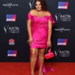 Rarriwuy Hick Instagram - THIQUE So grateful for the team who comes together to help you with your red carpet look. @bunyaproductions who organised me teaming up with @donnygalella and @daniellearmont Grateful for you all ✨ Maria 💕✨ Wears @daniellearmont gown @katherineland.au clutch @narvi.jewellery jewels @stevemaddenau heels Hair and makeup by @melissagigliottihairnmup Colour & cut @hairbotanist Styled by @donnygalella #aactas #aactaawards Gadigal Land