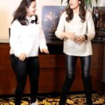 Raveena Tandon Instagram - Walking into the weekend with the OG Raveen Tandon Vibe. RJ Swati slays with the Karma Calling Actress on her iconic number! @swatcat86 @officialraveenatandon