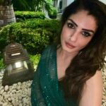 Raveena Tandon Instagram - Shine like an emerald…. My forever colour. Ootd : @lavanyathelabel Brand Pr : @styling.your.soul x @socialpinnaclepr Mumbai, Maharashtra