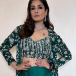 Raveena Tandon Instagram - ♥️📸 A Green Burst 💫 HMU : @sshurakhan Outfit : @chhavviaggarwalofficial PR: @thewisedesign
