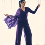 Raveena Tandon Instagram - 💜 the love for purple…. Outfit: @deme_love_ Necklace: @flowerchildbyshaheen Earrings: @putstyle07 Shoes: @worldofanaar Mumbai, Maharashtra