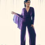 Raveena Tandon Instagram - 💜 the love for purple…. Outfit: @deme_love_ Necklace: @flowerchildbyshaheen Earrings: @putstyle07 Shoes: @worldofanaar Mumbai, Maharashtra