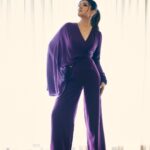 Raveena Tandon Instagram - 💜 the love for purple…. Outfit: @deme_love_ Necklace: @flowerchildbyshaheen Earrings: @putstyle07 Shoes: @worldofanaar Mumbai, Maharashtra