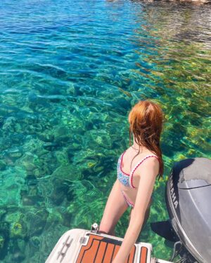 Rebecca Flint Instagram - contemplating mermaidhood at paradise beach 🧜‍♀️ ⁣
⁣
01: A Mermaid, John William Waterhouse, 1901 🎨⁣
⁣
02: Mermaids Frolicking in the Sea, Charles-Édouard Boutibonne, 1883 🌊⁣
⁣
I explored the Greek Island coasts last week with my friends for a dreamy summer holiday 😊 I’m often nervous of boats but luckily I had a great time and no troubles. I’ve been working hard lately so it was a delight to relax in the salty sun!