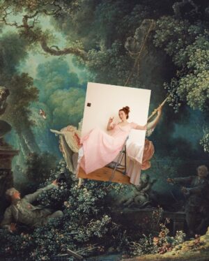 Rebecca Flint Instagram - L'Escarpolette - ‘The Happy Accidents of The Swing’ - painted by Jean Honore Fragonard in 1767 🔎 Delighted by the frivolity and bemused by the eroticism, I had to leap inside the frame of this painting too...⁣
⁣
🩰 The Swing is one of the most famous and beloved paintings of the Rococo Era. Depicting a young woman in a billowing dress, she is pushed on the swing by one man behind her, and another below her peers from the bushes to glimpse underneath her dress. ⁣
⁣
The story goes, that a courtier asked the French painter Gabriel Francois Doyen to capture his mistress in this compromising scene, but refusing on the grounds of frivolity, the commission was then passed on to Fragonard instead, resulting in his most famous piece of work 🎀⁣
⁣
🤔 Now tell me - which famous Disney film features this painting too - and what key element of the composition do they purposefully remove? ⁣
⁣
⁣
⁣
⁣
⁣
#marieantoinette #historicalcostuming #rococo #jeanhonorefragonard #rococoart #rococostyle #rococodress #frenchelegance #1700s #allabout18thcentury #photoshoppro #classicalpainting #ofwhimsicalmoments #wherefairiesdwell #18thcentury #18thcenturyfashion #marieantoinettestyle #18eme #painterly #likeapainting #fineartphoto #reallifepainting #thewallacecollection #arthistory #historyart #artandhistory #frenchart #chateauversailles #versailles #theswing