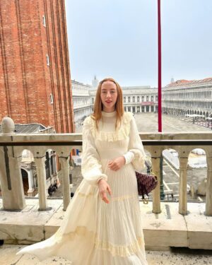 Rebecca Flint Instagram - photodump: Venice 🇮🇹 📍

1. A view from above St Mark’s Cathedral wearing my vintage gunne sax from @elindiovintage ✨
2. Sun down the canals
3. over 8,000 square metres of mosaics at the cathedral
4. channeling dorothy wizard of oz, or wednesday addams, not sure 
5. single file please
6. 1 tea and 1 hot choco price at Caffe Florian 😵‍💫

#vintageprairiedress #70sprairiedress #prairiedressobsessed #prairiedress #charityshopfashion #edwardianfashion #70sdress  #softgirl #softgirlaesthetic #romanticstyle #canaletto #neobaroque #canalettoandvenice #canalettovenezia #baroquearchitecture #venicebiennale #18thcentury #historical #historylovers #neoclassicism #venicelife #venezia #veneziaunica #biennaledivenezia #historyofart #historyart #arthistorynerd #classicalpainting #arthistory #classicalart
