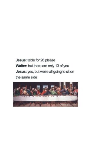 Rebecca Flint Instagram - disciples turning up to wagas like 🪑🪑🪑🪑😂 

#arthistory #davinci #leonardodavinci #historicmemes #arthistorymeme #arthistorymemes