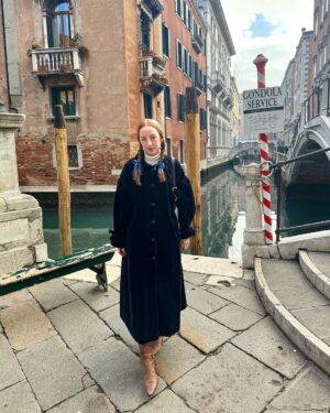 Rebecca Flint Instagram - photodump: Venice 🇮🇹 📍

1. A view from above St Mark’s Cathedral wearing my vintage gunne sax from @elindiovintage ✨
2. Sun down the canals
3. over 8,000 square metres of mosaics at the cathedral
4. channeling dorothy wizard of oz, or wednesday addams, not sure 
5. single file please
6. 1 tea and 1 hot choco price at Caffe Florian 😵‍💫

#vintageprairiedress #70sprairiedress #prairiedressobsessed #prairiedress #charityshopfashion #edwardianfashion #70sdress  #softgirl #softgirlaesthetic #romanticstyle #canaletto #neobaroque #canalettoandvenice #canalettovenezia #baroquearchitecture #venicebiennale #18thcentury #historical #historylovers #neoclassicism #venicelife #venezia #veneziaunica #biennaledivenezia #historyofart #historyart #arthistorynerd #classicalpainting #arthistory #classicalart