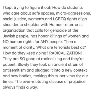 Regina Spektor Instagram - Filled with thoughts, filled with feelings, crying daily, pushing myself to see what’s out there, praying for the hostages to be returned, praying for civilians to stay alive, staying strong yet not bitter, loving more and more and more. That’s where I’m at 🤍🩵💙💪🇮🇱. Am Yisrael Chai 🙌