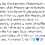 Regina Spektor Instagram - I will not be indifferent to the suffering of Jews and Palestinians… I will keep hope and peace within myself and send love towards you… Am Yisrael Chai 🤍🩵💙