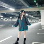 Reina Tanaka Instagram - . このニット色合い可愛い💚🩶 帽子に耳ついとうやつハマり中です🐰🐱 この靴履きすぎて 厚底の部分が外れてきた🤣 新しいの買わんと🥲 軽くて高低差ない厚底どこかにないかなー？？😵‍💫💭⸒⸒ ・‥…━━━☞・‥…━━━☞ #れーなこーで #EVRIS