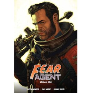 Rick Remender Instagram - Brilliant new cover art by Tony Moore for FEAR AGENT 20 Year Anniversary Deluxe Hardcover vol. 1 coming out in December. @imagecomics @giantgenerator