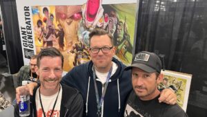 Rick Remender Instagram - Thank you day one of NYCC! Holy shit the @giantgenerator booth was nonstop! Thursday is the new Saturday! Sold out of half our stock and I thought we way over stocked. So many insanely kind fans. You filled my old heart w rainbows and pancake batter. Was great seeing and signing w @maxfiumara @dave.mccaig @wescraigcomics  @leeloughridge and seeing so many old pals including the ever handsome @paulazaceta and the amazing @gregtocchini_art will be camping w us tomorrow and signing LOW hardcovers while they last. @newyorkcomiccon @imagecomics @giantgenerator