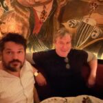 Rick Remender Instagram - Somehow @andymacdeez glows like an angel while @paulazaceta drinks in his light and creates pure darkness while @ivanbrandon continues his trend of looking to the skies with a childlike sense of wonder and optimism while I push my jaw out to to look more like I have a jaw before we ate at the Monkey Bar in NY which was delicious.