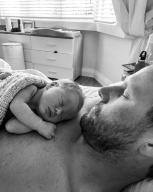 Riley Elliott Instagram - So we had a baby girl!!!! 
✨ Sailor Jane Elliott ✨ 
Born 3rd October, 3.3kg. 
I’ve held baby sharks before, a few human ones here and there, but never have I experienced something quite like this. After an amazing labour by Amber, where she did 3/4 of the labour at home, we were surrounded by the most incredible team of women at North Shore Hospital. I was instructed by our midwife to catch my very own baby girl as she came into the world. From her very first moment in this world she was eyes open, super inquisitive and has been a dream so far, peacefully observing her new world with us. 
She’s already been in the water with Great Whites for Shark Week (inside mummy), has a wolf for a brother, and will likely live a very oceanic life. Lots of love little Sailor. And Amber, I am and always will be blown away by your strength and beauty xxx