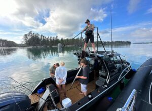 Riley Elliott Instagram - Thank you @sharkweek for another amazing opportunity to share sharks with the world. I hope you all enjoyed it!!! I’m sure there was something for everyone? I would love to know your thoughts?
A huge thanks to all the crew who helped make Jaws in the Shallows. The NZ community who have helped fund tags, house our crew, feed us and provide super useful citizen science by reporting great white sightings. Thank you also to @stephendavidentertainment for helping produce our show. Thanks to @discovery for providing me a childhood dream come true. 
Thanks also to @extremeboats.nz @yamahamarinenz @gfabtrailers @raymarine_nz  @mazda_nz for enabling this project with the research vessel and truck to tow it. Thanks to my stunning wife @amberandfriendsphoto for helping tag and present while in first trimester sickness xxx
And thanks to awesome ocean hero’s @prideofgypsies @kimi_swimmy @mikecoots for bringing massive exposure and appreciation for the ocean. 
Jaws in the Shallows isn’t just a tv show, it’s a representation of a greater research project that I am writing up for publication now, in effort to bring better awareness of this endangered species. It’s also a project to help us as ocean users coexist while playing in the sharks domain. I surf in these very waters where there are now Great whites. Time to walk the talk aye;) 
Shark Week is about the sharks. Without such a platform, without public engagement and support, without brands supporting it, this wouldn’t happen so thank you all for helping us help the sharks.