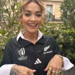 Rita Ora Instagram - My first Rugby game and what an experience it was. Thank you to all who made this a night to remember @allblacks you’ll forever be champs congratulations on an incredible game 🥹🙌❤️ the energy was electric ⚡️ Paris, France