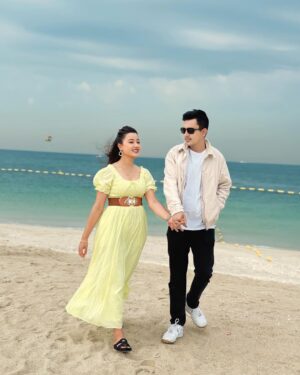 Riyasha Dahal Instagram - Hand in hand, heart to heart, we walk through life together. 🪬 @mystic_victor ❤️