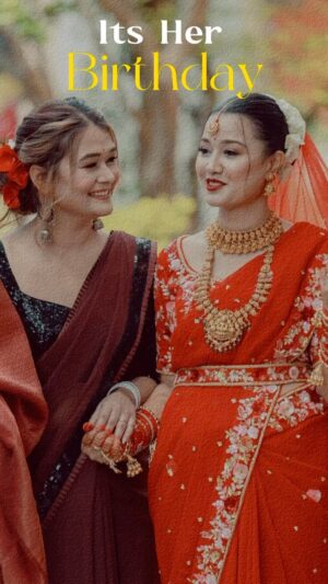 Riyasha Dahal Instagram - Happy Birthday to the person who’s seen me at my best and my worst, and still loves me anyway…thank you for the countless adventures, memories, and laughter we’ve shared together 😚🥲 Cheers to many, many more years of celebrating your birthday together 🥳😘
La loveyaa cha hai ta ❤️😘 
@riyasha_dahal केटी बुढी भई 🥹