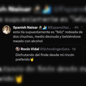 Rocío Vidal Instagram - No iba a darle más vueltas, pero ya que tengo que vivir esto constantemente en mis carnes simplemente por compartir una foto en otra red social, quería darle visibilidad. 
Aunque os impacte igual que a mí, ESTO sigue ocurriendo. Subir una foto sin molestar a nadie, mostrando mi felicidad del momento, implica decenas de comentarios que intentan degradarme, juzgarme o hundirme. 
Yo estoy bien, he conseguido que no me afecte, porque sé que sólo proyectan su frustración en mí, pero como me ocurre a mí le ocurre a tantísimas otras mujeres todos los días.
Y joder, es que es injusto tener que lidiar con ello, y tener que lidiar con ello BIEN. Que no te afecte, poner buena cara, mirar para otro lado y seguir haciendo tu trabajo.
Yo lo estoy consiguiendo después de mucho trabajo personal, pero a cualquier persona nos puede trastocar nuestra salud mental.
La realidad que me hace seguir: las buenas personas somos muchísimas más. Pero muchísimas. No tengo ninguna duda. El problema es el ruido ensordecedor de unas pocas. Y los discursos de odio crecientes que nos recuerdan a tiempos más oscuros. 
Así que aprovecho para daros las gracias a todas y todos los que vivís y dejáis vivir,  los que tenéis claro cuál es el lado bueno de la Historia y los que apreciáis y valoráis a las personas por lo que son.
Gracias por estar. Y a disfrutar del verano, vestíos como os venga en gana, tomaos una cervecita a mi salud y aprovechad el tiempo con vuestros seres queridos humanos, perrunos, gatunos o lo que sea 💜💜💜