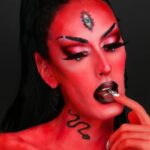Roem Instagram - RED SERPENT 🌙🐍 Did this vibrant devilish look a while ago inspired by the amazing art of @thealecsart #makeup #snakemakeup #dragqueen #dragmakeup #redface #thirdeye #illuminati #darkmakeup #rupaulsdragrace #dragraceholland #rpdr