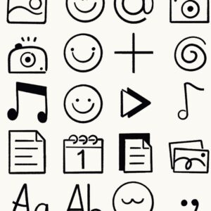 Roman Muradov Instagram - mural for @notionhq at lafayette and howard in soho, an earlier version, some of the 368842481 icons i draw for it, and my incredibly shitty text mock-up for one of the sketches.
