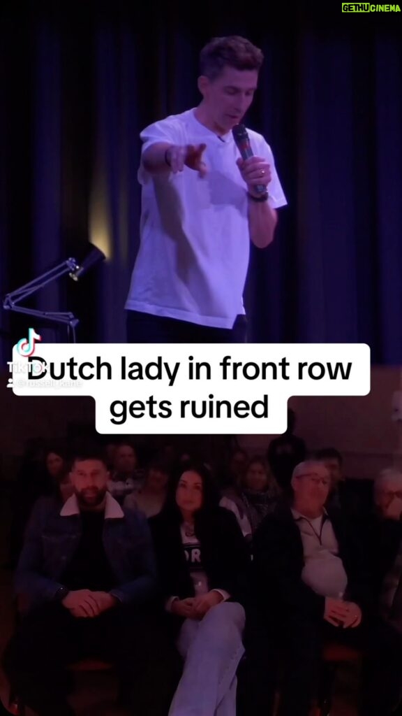 Russell Kane Instagram - Dutch lady in front row gets ruined… 😂 🇳🇱 - recorded at a tiny work in progress preview in the heart of England