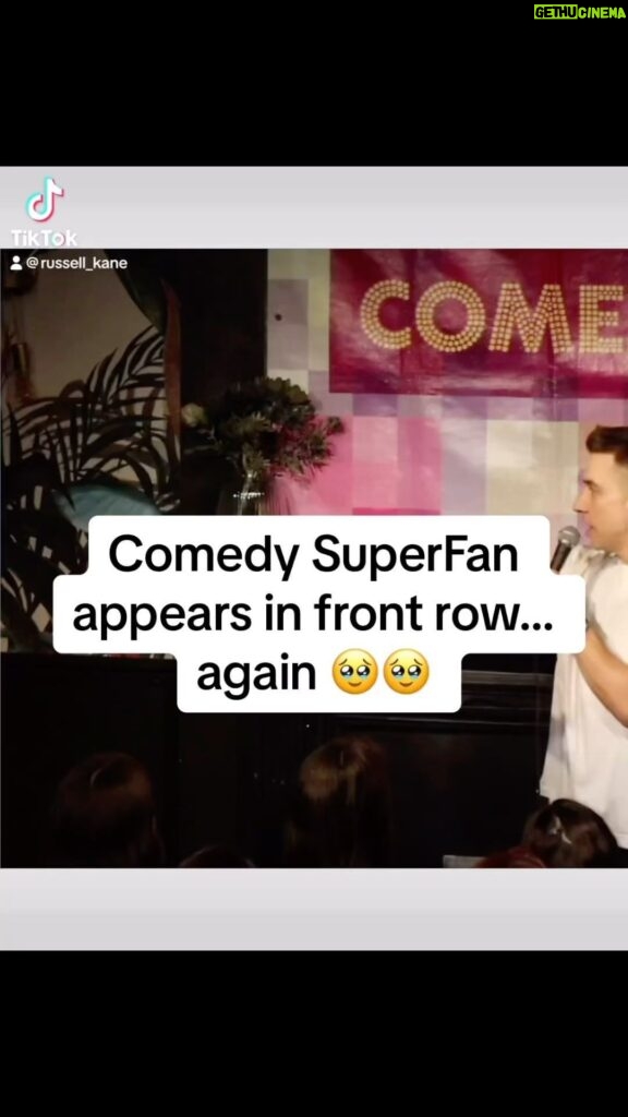 Russell Kane Instagram - Comedy SuperFan appears in front row…. Again. 🥹🥹😅
