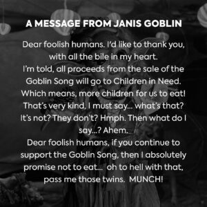 Russell T Davies Instagram - A message from Janis. (TRUE FACT: the Doctor calls her Janice because she’s got blonde hair like Janice from the Muppets. But now I realise Janis Goblin is a much funnier joke, so I’ll pretend that’s mine.) THE GOBLIN SONG available now, all proceeds to @bbccin. Stay tuned on Christmas Day to hear the Doctor and Ruby’s verse! 🎵🎄♥️ @bbcdoctorwho @bbcone @bbciplayer @disneyplus
