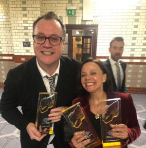 Russell T Davies Instagram - NOLLY! Winner at the RTS North West Awards, Best Writer, Best Drama, Best Actor for Helena Bonham Carter, Best Visual Post Production! Thank you @nicolanshindler @mskarenlewis @pjuk and hooray for @quaystreetproductions and @itv @itvxofficial ♥️