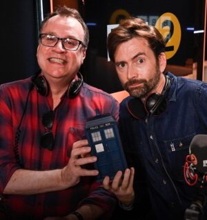Russell T Davies Instagram - The Doctor Who roadshow continues! Such a laugh with @zoetheball this morning! ♥️ @bbcradio2