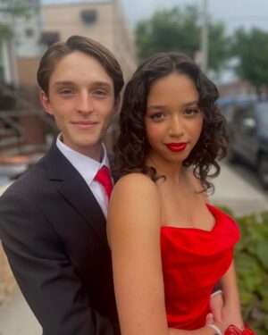 Ruth Righi Instagram - who said online school kids don’t go to prom? (swipe to see a sneaky shot someone took of luke murdering the dance floor)