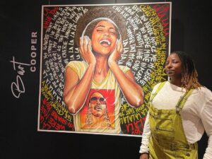 Rutina Wesley Instagram - My New Artwork titled “My Cherie Amour” by @b_art1 that I am in love with. I’ve always been a Stevie Wonder fan and this piece from an @artmelanated exhibit is so beautiful. Can’t wait until she’s home. Isn’t she lovely? 🎵🎵 Thank you @solaponte for all your help with acquiring this piece. So excited!!!