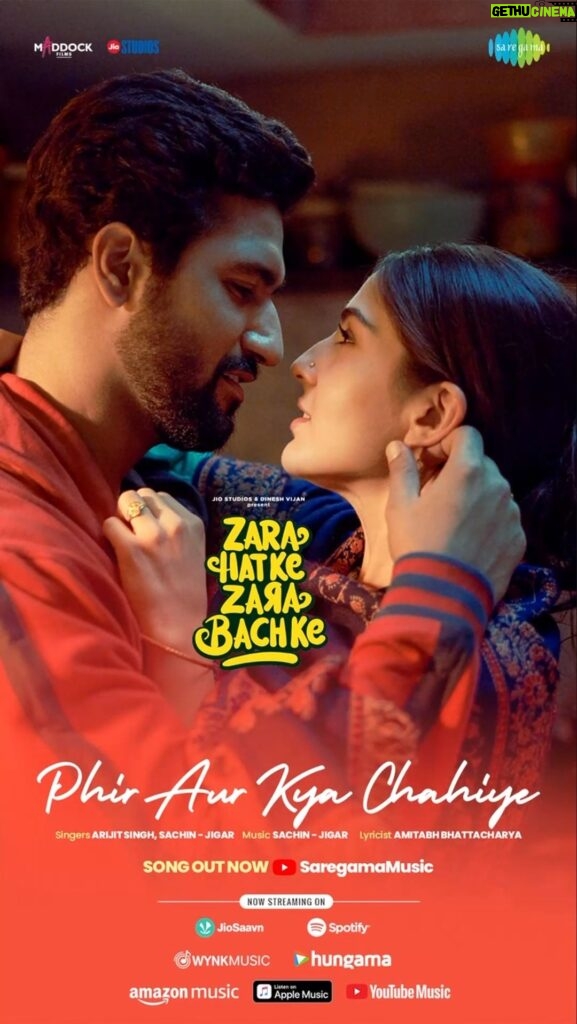 Sachin Sanghvi Instagram - Somya aur Kapil ke chemistry ko dekh kar #PhirAurKyaChahiye? 💞 Song out now on Saregama Music YouTube channel and other streaming platforms 🎶 #ZaraHatkeZaraBachke, in cinemas on 2nd June, 2023 @vickykaushal09 @saraalikhan95 @laxman.utekar #DineshVijan #JyotiDeshpande @sachinjigar @jigarsaraiya @arijitsingh @amitabhbhattacharyaofficial @vijayganguly @ruelhiphop @maddockfilms @officialjiostudios @saregama_official