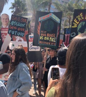 Saffron Burrows Instagram - marching today downtown LA #climatestrike #fridaysforfuture @janefonda @gretathunberg