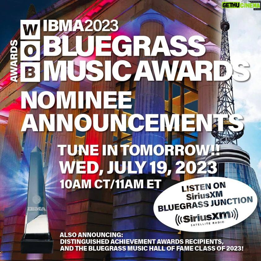 Sam Bush Instagram - Tune in TOMORROW morning to @siriusxm Bluegrass Junction Channel 77 or watch @intlbluegrass's Facebook Live at 10am CT for the live announcement of the final nominees for the IBMA Bluegrass Music Awards, recipients of the Distinguished Achievement Awards, and the Bluegrass Music Hall of Fame Class of 2023! Sam and band and the @lonesomeriverband will be performing too! Don’t miss it--- TOMORROW 10am CT! Join Facebook Live here: https://www.facebook.com/intlbluegrass #sambush #sambushband #siriusxm #bluegrassjunction #IBMA #lonesomeriverband #newgrass #bluegrass