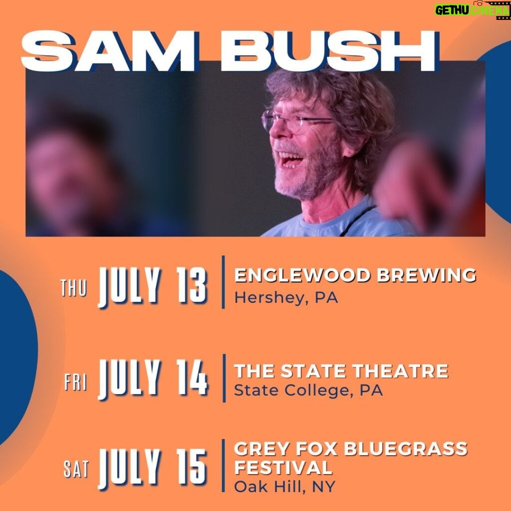 Sam Bush Instagram - Lots of mandolin pickin' ahead! Sam and band are rockin' in the North this weekend, kicking things off in Hershey, PA tonight, then State College, PA Friday and Oak Hill, NY Saturday. Any last minute ticket buyers, it's your time to shine! Check out https://www.sambush.com/tour for tickets to all three. #sambush #sambushband #bluegrass #newgrass #hershey #statecollege #oakhill #newyork #pennsylvania