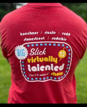 Samm Levine Instagram - Tonight is the night!! Don’t miss @bigslickkc’s Virtually Talented Show (benefiting @childrensmercy)!! You can nab one of these fantastic limited edition t-shirts while supporting an amazing cause. Streaming on YouTube and Facebook at 8:30pm ET/ 5:30pm PT. Check out BigSlickKC.org for more info!!
