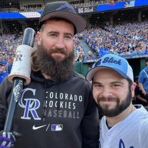 Samm Levine Instagram - Nothing but #BigSlickKC shenanigans this afternoon. Plus an unexpected cameo from future hall-of-famer Charlie Blackmon! We might’ve played an actual softball game, but who can be sure…