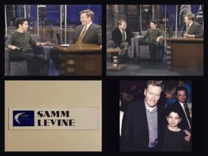 Samm Levine Instagram - I vividly recall watching the first episode of Late Night with Conan O’Brien. My dad let my brother and me stay up extra late to see it. I even remember the first sketch they did - ‘Actual Items.’ It was all amazing to me. Letterman, Leno, Carson - they were great, but they belonged to (most of) our parents. Conan (and Andy!) were ours. I grew up watching Late Night with Conan, and to this day, I still find myself laughing at a random joke, sketch or line from an interview. It’s permanently permeated my brain in the most wonderful way. And now, even 20+ years later, one of my all-time greatest memories is being lucky enough to have appeared on the show. It was Jan. of 2000, and I came on to promote Freaks & Geeks. Most of my jokes didn’t land with the crowd, but for me, sitting in that chair with Conan and Andy on either side, was like being in a dream. They couldn’t have been kinder or funnier - both during and after my segment. I stayed on the couch through the end of the show, and when the band played the closing theme, I turned to Andy and said “ah, the music I fall asleep to every night.” He said “you stay up to watch this show?” I replied “I always choose comedy over sleep.” Thank you, @teamcoco, for 28 hilarious years of keeping me up late. 
.
.
.
#teamcoco #conan