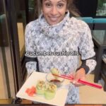 Sangita Patel Instagram - Cucumber sushi rolls 🍣 Ah man, cleaning the cucumber with the scrub daddy 😆🤦🏽‍♀️ I had to try this viral recipe, hey getting more veggies in! I made it with teriyaki shrimp, use whichever protein, little bit of rice, cream cheese, some sriracha/mayo sauce…and then roll! It’s a bit tricky. Make sure pat dry the cucumbers throughly. Also when rolling the pizza dough make it thin then cut the edges to create a rectangle It’s actually really good! Whoever created this trend👍🏽 #Cucumbersushirolls #CookinWSangi #salad #Smile