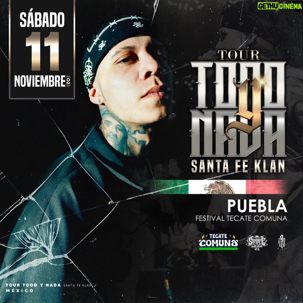 Santa Fe Klan Instagram - Puebla!! nos vemos el sábado 11 en el @tecatecomuna (escenario Comuna) 11:35 PM 🔥🚀😎 Se va armar un fieston! 🔥🇲🇽🔥 Pura Musica de Barrio! Arriba la Santa! 🤜🏻🤛🏻