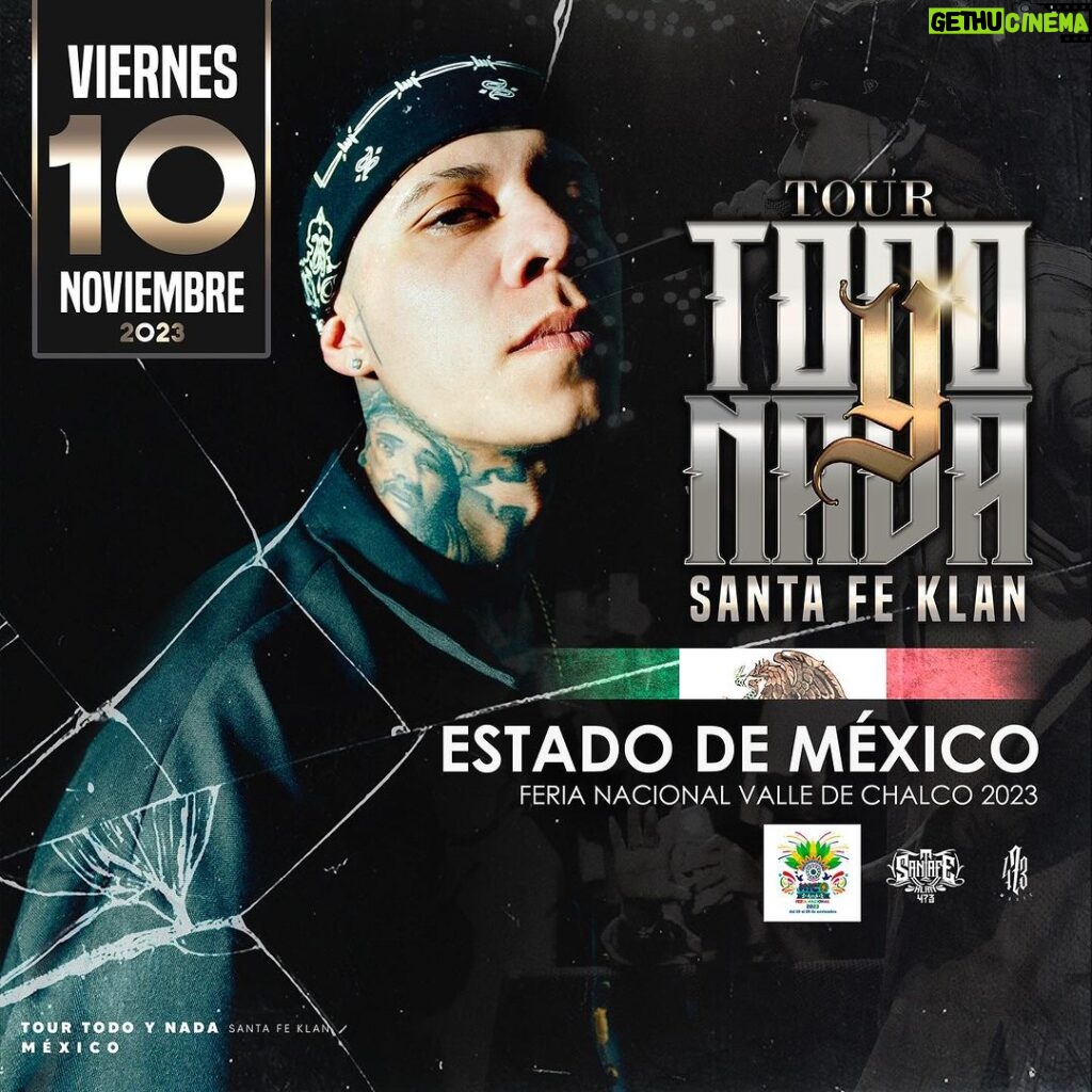 Santa Fe Klan Instagram - Chalco, Estado de México 🔥Nos vemos este 10 de Noviembre! Vamos armar un fieston con todos ustedes 😎 Lleven sus banderas de México 🇲🇽 Pura Musica de Barrio🔥🔥🔥