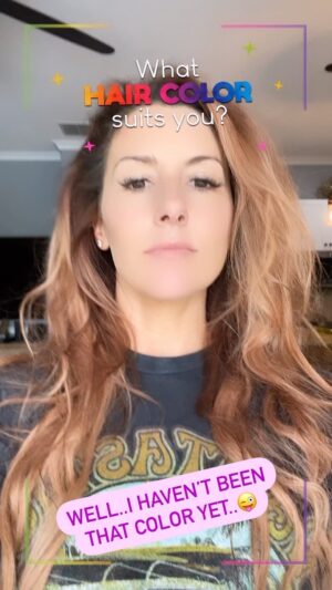 Santana Garrett Instagram - Give me ALL the fun colors!!! 🧡💜💚💙💛

What do YOU think about this color? 🤔 
#reel #Reels #reelsinstagram #votd #video #haircolor #color #boyhme #hair #hairtransformation