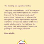 Sarah Wilson Instagram - I’ve written a rant: DON’T JUST VOTE YES, Voice up! The full thing is in bio and stories. We need to take down Dutton et al's misinformation campaign. We can’t be a nation that wakes up on Oct 15 to the news that we were duped by lies! Link to the full @substackinc post in stories and bio. #yes23 @yes23au @f_yes23 #voteyes #yes23